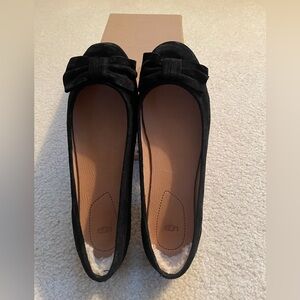 UGG black suede flats women’s size 8- new never worn